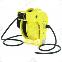 KH INDUSTRIES Extension Cord Reel: Constant Tension or Ratchet Lock, 50 ft Cord Lg, 12 AWG, SOOW (MPN RTFH3S-WW-B12K). Key specifications — Retractable Cord Ending NEMA Configuration: Bare Wire; Voltage: 600V AC; Brand: KH INDUSTRIES.