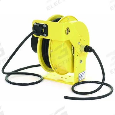 KH INDUSTRIES Extension Cord Reel: Constant Tension or Ratchet Lock, 50 ft Cord Lg, 12 AWG - Hardwired Self-Retracting Cord Reels