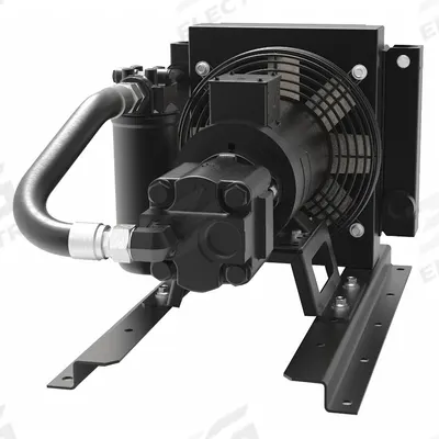 AKG Forced Air Oil Cooler: 9 hp Heat Removed, 1.5 cu in, 11.3 gpm Max. Flow - Off-Line Forced Air Oil Coolers