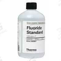 THERMO SCIENTIFIC ORION Fluoride Standard: Lab, 475 mL Volume, 100 ppm, 940907, 1. Key specifications — Brand: THERMO SCIENTIFIC ORION; Chemical Grade: Lab; Concentration: 100 ppm; Manufacturer Part Number: 940907; Product Type: Fluoride Standard.