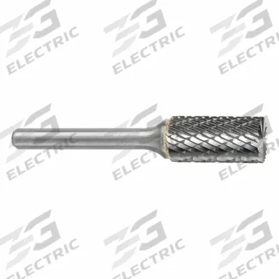 SGS PRO Carbide Bur: Cylinder with End Cut, SB-3, Double Cut, 3/8" x 3/4" Head - Double-Cut End-Cut Cylinder Burs