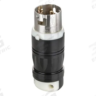 LEVITON Locking Plug: Non-NEMA, Black/White, 480V AC, 50 A, 3 Pole - General Purpose Plugs