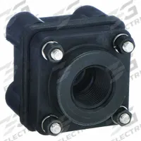 BANJO Bulkhead Tank Flange: Glass Reinforced Polypropylene Body, 3/4 in Female NPT Threaded Inside (MPN BF075). Key specifications — Fitting Material: Polypropylene; Brand: BANJO.