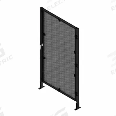 FAZTEK T-Slot Framing System Door: Stand-Alone, Black, Right Swing - Wire Mesh Standalone Door Kits