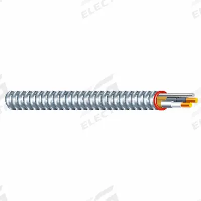 SOUTHWIRE Metallic Clad Building Cable: 12 AWG, 2 Conductors, Copper, 50 ft, Galvanized Steel - Armored Cables with Bonded Aluminum Wires
