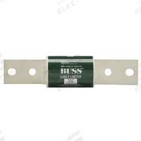 BUSSMANN Cable Limiter: Bolt-to-Bolt Connection, 750 kcmil, Copper & Aluminum Conductors, 600 V AC (MPN KFM). Key specifications — attr1227406: Center Bolt-to-Offset Bolt; attr211184: BUSSMANN; attr204984: KFM; attr1297977: Copper & Aluminum.