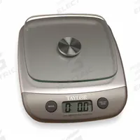 TAYLOR Food Scale: 6 in Weighing Surface Dp, 6 in Weighing Surface Wd, 2 in Overall Ht, LCD, 3800N10. Key specifications — Readability: 1 g/0.1 oz; Brand: TAYLOR; IP Rating: Not IP Rated.