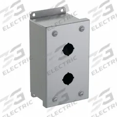 HAMMOND Push Button Enclosure: 22mm, 2 Holes, Carbon Steel, NEMA 12/13 (MPN 1435MB). Key specifications — Brand: HAMMOND; Environments & Applications: Indoor Dust & Water Droplets.