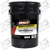 MAG 1 Diesel Engine Oil: Conventional, Biodegradable, 5 gal Size, Pail, 40, All Fleet (MPN MAG00045). Key specifications — SAE Grade: 40; Brand: MAG 1; Biodegradable: Biodegradable; Compatible Engine Type: Diesel Engines; Compatible Vehicle Type: Diesel Trucks; Oil Series: All Fleet.