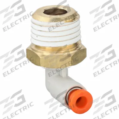SMC Push-Fit Elbow Fitting: 1/8 in OD x 1/4 in Pipe Size, Push-to-Connect x MNPT - Polybutylene & Brass Tube Fittings