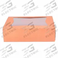 APPROVED VENDOR Disposable Carry-Out Food Container: 4 in Ht, 14 in Wd, 10 in Dp, Paperboard, 100 PK (MPN 24263k). Key specifications — Brand: APPROVED VENDOR; Color: Kraft; Material: Paperboard; Microwave Safe: No; Product Type: Window Bakery Box; Shape: Rectangular; Closure Type: Hinged Lid.