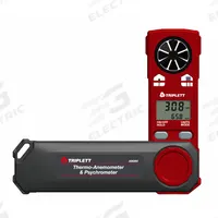 TRIPLETT Anemometer: 20 fpm Air Velocity Resolution, Dew Point/Relative Humidity/Wind Chill, AM250. Key specifications — Vane Material: Plastic; Data Logging: No; Manufacturer Part Number: AM250; Brand: TRIPLETT; Temperature Accuracy: +/ 1.8°; Digital Display Screen Type: LCD; Display Type: Digital; Includes: Lanyard.