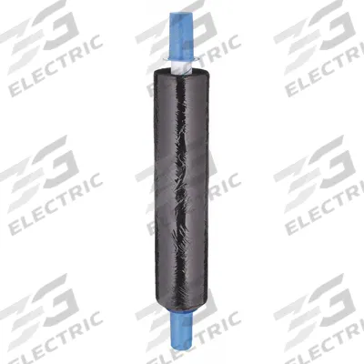 GOODWRAPPERS Stretch Wrap Film: 80 ga Gauge, 20 in Overall Wd, 1,000 ft Overall Lg, Black - Handle with Brake Color-Coded Stretch Wrap