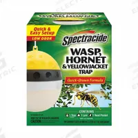 SPECTRACIDE Insect Trap: For Use On Flying Insects, Bait Box Trap, Outdoor Use (MPN HG-97406). Key specifications — Brand: SPECTRACIDE; Indoor/Outdoor Use: Outdoor; Insect Group: Flying; Targeted Insects: Yellowjackets; Color: Black; White; Yellow; Trap Style: Bait Box.
