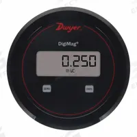 DWYER Digital Pressure Transmitter: Digital, 0 in wc to 1 in wc, Screw Terminals, 5 in Dia, 4X (MPN DM-004). Key specifications — Brand: DWYER; Display Type: Digital; Accuracy: ±1.00% of Full Scale; Manufacturer Part Number: DM-004; Series: Series DM; Housing Material: Plastic; IP Rating: IP66; Process Connection Type: Hose Barb.