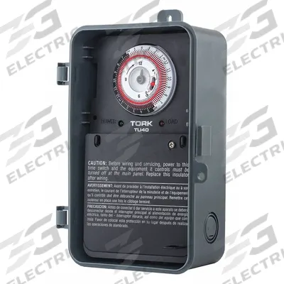 TORK Electromechanical Timer: 24 hr, 120-277V AC, DPDT - Electromechanical Timer Switches