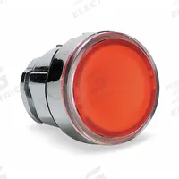 SCHNEIDER Flush Push Button: Red, 22 mm Mounting Size, Metallic, Maintained (MPN ZB4BH043). Key specifications — Brand: SCHNEIDER; Action: Maintained; Series: XB4; Push Button Material Type: Metallic.