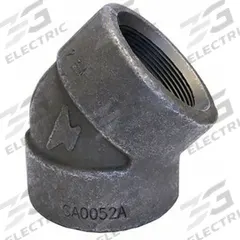 ANVIL Metal Pipe Elbow: 45° Elbow, Steel, Class 3000, 2 in x 2 in (MPN 0361501893). Key specifications — Includes Pre-Applied Thread Sealant: No.