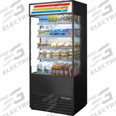 TRUE REFRIGERATION Refrigerated Merchandiser: 78 1/2 in x 36 in x 29 7/8 in, Black, 4 Shelves (MPN TOAM-36GS-HC~TSL01). Key specifications — attr1277723: TRUE REFRIGERATION; attr1277683: R-290; attr1277691: No; attr1277694: Black; attr1280716: Partial Glass Panel with Glass Sides; attr1280729: TOAM.