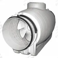 In-Line Duct Fan: 530 cfm Max., 8 in Duct, 122 W, 120V AC, 1 Ph, IP44, Thermoplastic (MPN TD-200S). Key specifications — Includes: Mounting Bracket; Brand: SOLER & PALAU; Speed Controllable: Yes; High-Efficiency Motor: No; Housing Material: Thermoplastic; Nameplate Voltage: 120V AC; Number of Speeds: 1; Airflow @ 0.000 in SP - Range: 500 to 749 cfm.