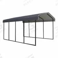 ARROW Carport: 20 ft Overall Lg, 12 ft Overall Wd, 9 ft Overall Ht, Powder Coated, Galvanized Steel (MPN CPHC122009). Key specifications — Brand: ARROW; Frame Color: Black; Includes: Easy Hook Anchors; Leg Adjustability: Fixed Legs; Panel Color: Charcoal; Panel Material: Galvanized Steel.