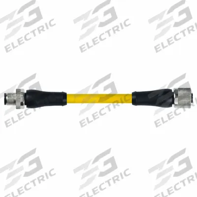 MURRELEKTRONIK Cordset: M12 Male Straight X M12 Female Straight, 4 Pins, Yellow, TPE - Double-Ended Cordsets with TPE Jacket for Heaviest-Duty Applications