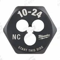 MILWAUKEE Hex Threading Die: #10-24 UNC, 1 in Hex Wd, Black Oxide Carbon Steel (MPN 49-57-5325)