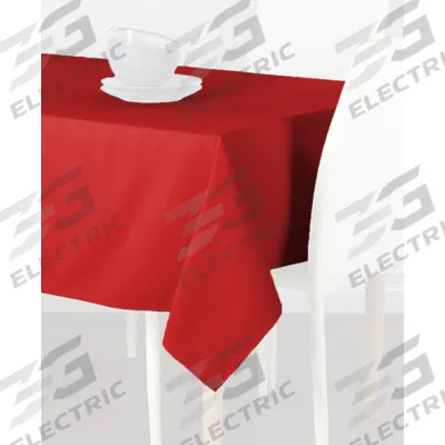 R&R TEXTILE Tablecloth: Rectangle, Red, 96 in Overall Lg, 52 in Overall Wd - Rectangular Tablecloths