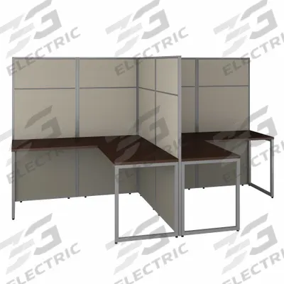 BUSH BUSINESS FURNITURE Modular Cubicle Workstation: 66 in Overall Ht, 60 in Overall Wd - Office Cubicles with Privacy Panels