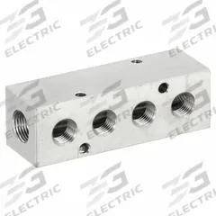 PNEUMADYNE INC Pipe Manifold Fitting: Inline, NPT x NPT, Rectangle, Stainless Steel, 3/8 in NPT (MPN M20-250-4-SS). Key specifications — Material: Stainless Steel; Brand: PNEUMADYNE INC; Specific Fitting Shape: Rectangle.