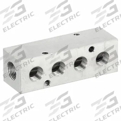 PNEUMADYNE Pipe Manifold Fitting: Inline, NPT x NPT, Rectangle, Stainless Steel - Air & Fluid Block Manifolds
