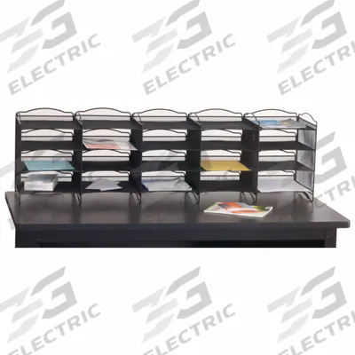 SAFCO Literature and Mail Organizer: Black, 20 Compartments, Includes Label Holders - Literature Sorters