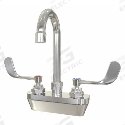SANI-LAV Gooseneck Service Sink Faucet: Wall, Centerset, Cast Brass, Chrome - Centerset Utility Faucets