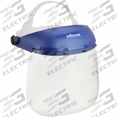 SELLSTROM Face Shield: Clear, Uncoated, Dielectric/Reusable, 12 in Visor Wd - General Purpose Single-Crown Face Shields