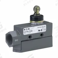 EATON Snap Action Switch: Roller Plunger Actuator, SPDT, Screw Terminals (MPN E47BLS08). Key specifications — AC Contact Rating: 15 A @ 250 V; Electrical Connection: Screw Terminals; Series: E47; Brand: EATON.