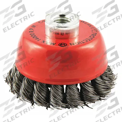 APPROVED VENDOR Cup Brush: Twisted Steel, 2 3/4 in Dia, 0.02 in Fill Dia - Heavy-Cleaning Brushes for Contoured Carbon Steel Surfaces