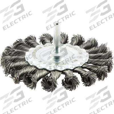 APPROVED VENDOR Wire Wheel Brush: Twisted Steel, 4" Dia x 1/2" Wd, 1/4" Shank - Heavy-Cleaning Brushes for Contoured Carbon Steel Surfaces
