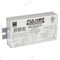 FULHAM CFL Ballast: 120 to 277V AC, 1/2 Lamps Supported, 18 W_28 W_38 W_39 W Bulb Watt (MPN RHA-UNV-226-C). Key specifications — Lamp Types Supported: (1) T5CR40; Brand: FULHAM; Number of Lamps Supported: 1.
