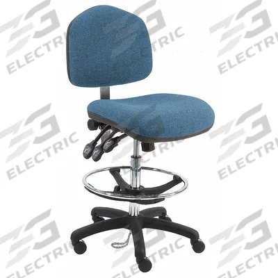 BENCHPRO Drafting Chair: Washington, Blue, Fabric Material, Armless Arm - Armless Drafting Chairs