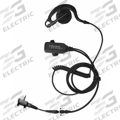 EARPHONE CONNECTION Earpiece: Fits Vertex Std, Ear Hook, Push To Talk, Black, 1 Wires - Vertex Standard-Compatible Earpieces & Headsets
