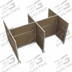 VERSARE Cubicle Kit: 72 in Overall Ht, 48 in_72 in Overall Wd, 8 Panels, Latte, Fabric (MPN HPEK-4P4-S-BRN). Key specifications — Panel Color: Latte; Brand: VERSARE; Panel Material: Fabric.