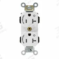 LEVITON Plugs and Receptacles: Duplex, 5-20, White, 125V AC, 20 A, 2 Pole / 3 Wire (MPN M5362-2SW)
