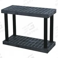STRUCTURAL PLASTICS Plastic Shelving: 36 in x 16 in, 27 in Overall Ht, 2 Shelves (MPN S3616B). Key specifications — Resistance Properties: Corrosion-Resistant; Frame Material: Plastic; Shelving Material: High Density Polyethylene; Brand: STRUCTURAL PLASTICS.