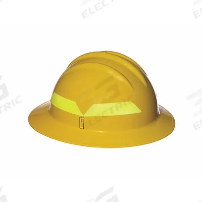 BULLARD Fire Helmet: Yellow, Full Brim, Chin Strap