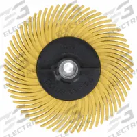 SCOTCH-BRITE Radial Bristle Disc: Type C, 2 in Dia x 3/8 in Wd, 3/8 in Arbor, Ceramic, Yellow, 80 PK (MPN 7100138293). Key specifications — Connector Size: 3/8 in; Brand: SCOTCH-BRITE; Connection Type: Arbor Hole.