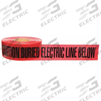 APPROVED VENDOR Underground Marking Tape: 1,000 ft Tape Lg, Red - Red Electric Line Underground Marking Tape