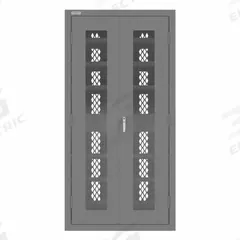 DURHAM MFG Charging Cabinet: 36 in x 24 in x 72 in, & Keyed, 300 lb Load Capacity per Shelf, Gray (MPN 2501CS-12S-95). Key specifications — Brand: DURHAM MFG; Body Panel Type: Ventilated; Cabinet Color: Gray; Frame Assembled: Assembled.