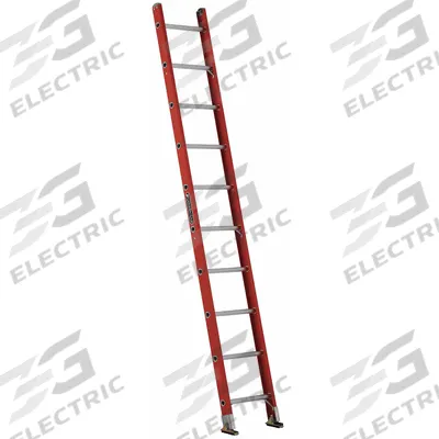 LOUISVILLE LADDER Straight Ladder: 10 ft Ladder Size, Fiberglass, 300 lb Load Capacity - Non-Conductive Fiberglass Straight Ladders