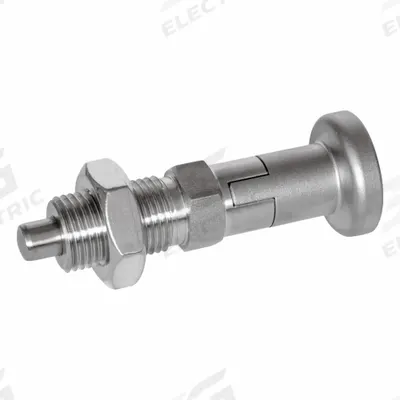 JW WINCO Indexing Plunger: Locking, 316 SS, M10x1 Thread - Locking Pull-Knob Indexing Plungers with Jam Nut