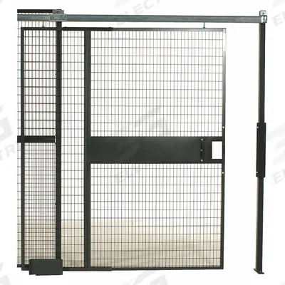 WIRECRAFTERS Sliding Door: 12 1/2 ft H x 3 3/8 ft W x 2 in D, Gray - WireCrafters Welded-Wire Partition Components